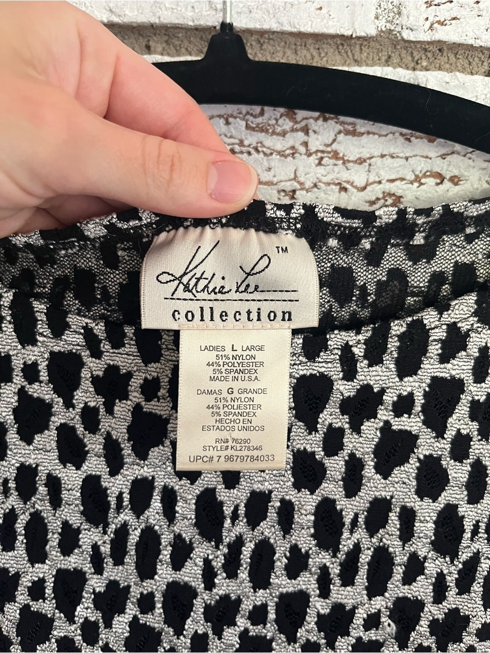 Vintage Kathie Lee Collection silver black leopard tank scoop neck 90s style - Picture 5 of 5